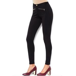 IMAN Global Chic Power Ponte Ankle Pant w/ Illusion Seaming BLACK Womens Size 4